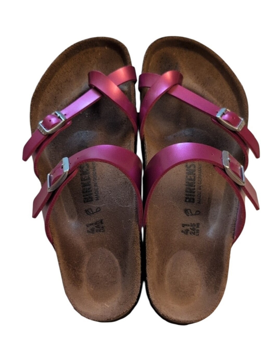 Birkenstock Mayari Icy Metallic Fuchsia Tulip Birko-Flor Purple Pink 10